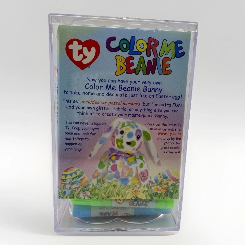 2003 TY Beanie‎ Babies - Color Me Beanie Bunny,  Plastic Case With Markers